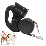Doppelleine für zwei Hunde, rutschfest, faltbar, wasserdicht, LED- , 360-Grad-Drehwerkzeug, Outdoor-Hundeleine – für Camping, Spazierengehen, Outdoor, , Wandern, , Bodenkot