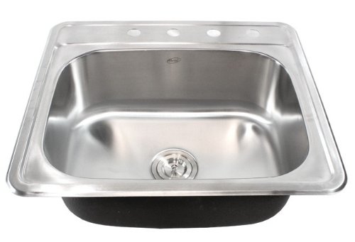 25 Inch Top-Mount/Drop-In Stainless Steel Kitchen Island/Bar Sink - 18 Gauge #TOP2