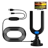 Strongest Indoor TV Aerial,Sun-proof, Waterproof, Lightnin g-proof And Cold-resistant Design TV Signal Booster,TV Aerial Booster With 26Ft Coax Cable,（ Operate according to the instruction manual）