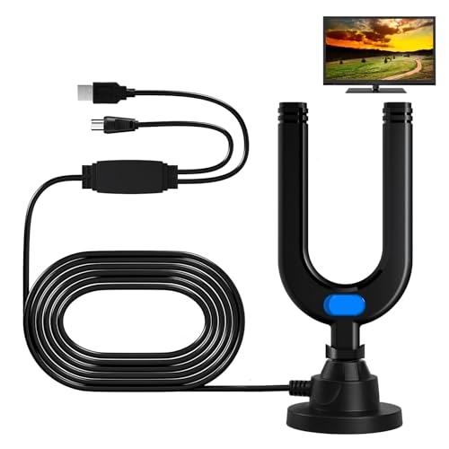 Strongest Indoor TV Aerial,Sun-proof, Waterproof, Lightnin g-proof And Cold-resistant Design TV Signal Booster,TV Aerial Booster With 26Ft Coax Cable,（ Operate according to the instruction manual）