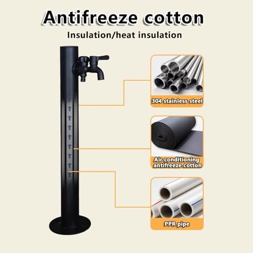 Outdoor Water Column Fountain - Freestanding Dispenser with Faucet & Spray Gun, Decorative Garden Feature for Backyard, Patio & Landscape - Ideal for Outdoor Relaxation and Ambiance