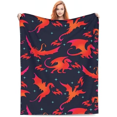 Zeleda Fire Dragon Soft Fleece Blanket for Kids Cover