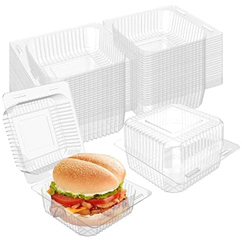 HNXAZG 100 Pcs Clear Clamshell Containers Cover