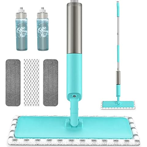 Microfiber Spray Mop for Floor Cleaning, ENSPOWAY Dry Wet Floor Mop with 3 Washable Pads and 2 Refillable Spray Bottles, Dust Cleaning Mop with Sprayer for Kitchen Hardwood Laminate Vinyl Ceramic Cover