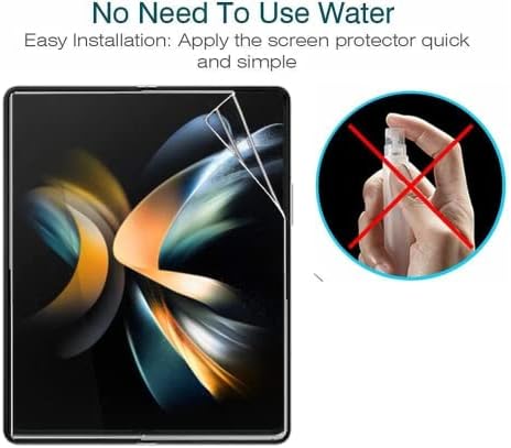 MHtech 3 Pack Screen Protector Compatible with Samsung Galaxy Z Fold 4, In-Display Fingerprint Support, HD Clear Flexible TPU Film, Case Friendly [NOT TEMPERED GLASS]
