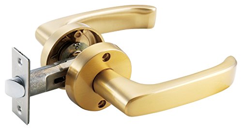 マツ六 取り付け簡単 ドアロック GATE MJレバー空錠 サテンゴールド色 10756