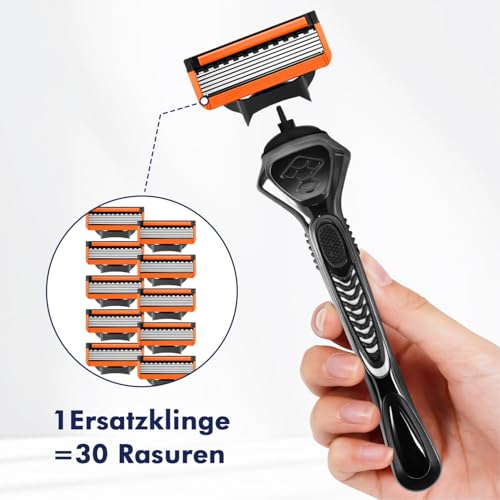 24 Stück fu-sion 5 klingen Ersatzklingen für Männer, Rasierklingen, Artikel Herren Ersatzklingen — Inkl. 1 Rasierer+24 Ersatzklingen, Einfache Rasur, Geschenk für Männer