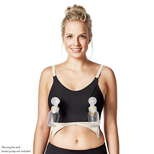 Bravado Designs Nursing Bra Clip and Pump Insert for Hands-Free Pumping - Black - M (Medium)