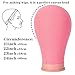 koskusder 22 Inch Canvas Wig Head with Stand Cork Canvas Mannequin Head with Wig Head Stand Manikin Head Block Set for Wigs Trimming Making Display with T Pins Set (Pink)
