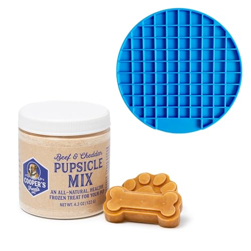 Cooper's Treats Beef and Cheddar Pupsicle Mix Jar and Lick Mat
