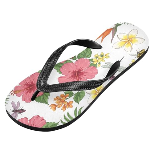 Burbuja Tropic Flowers Flip Flops for Women Men, Soft Thong Sandals Rubber Slippers for Pool Beach Essentials2