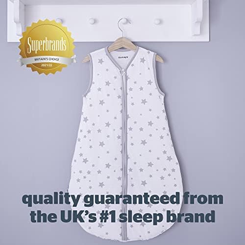 Silentnight Safe Nights Baby Sleep Bag Grey Stars 6-18 Months - Baby Sleeping Bag Pram Blanket Newborn Baby Boy Girl Grow Bags - Babies Wearable Blanket - Nursery Collection