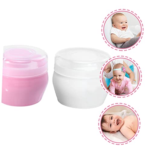 ibasenice 2 Conjuntos De Puff De Pelúcia Para Bebê Caixas De Pó De Bebê Transparentes Recipiente De