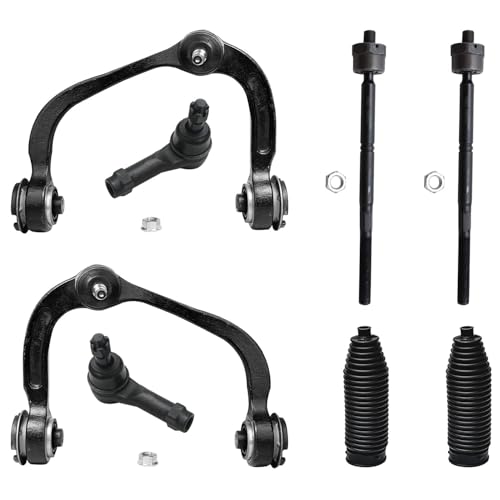 Image of Detroit Axle - 4WD Front End Suspension Kit for 2004-2008 Ford F-150, 2006-2008 Lincoln Mark LT 2 Upper Control Arms w /Ball Joints 4 Inner & Outer Tie Rod End Links 2 Boots 2007 Replacement - 8pc Set