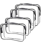 Clear Toiletry Bag Quart Size Bag Travel Makeup Cosmetic Bag PVC Toiletries Cosmetic Pouch for Wo...