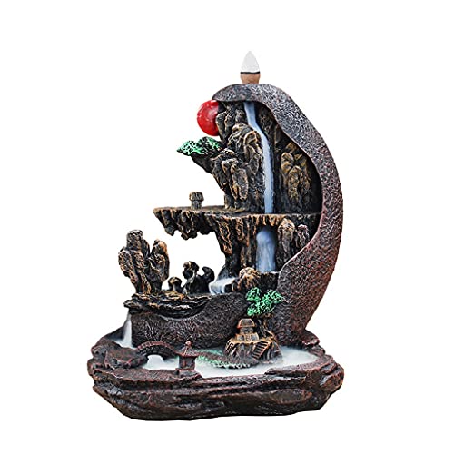 Czdyuf Smoke Waterfall Backflow Incense Burner Decor Incense Holder Resin Censer Mountain River Sunrise Handicrafts Gift #TOP12