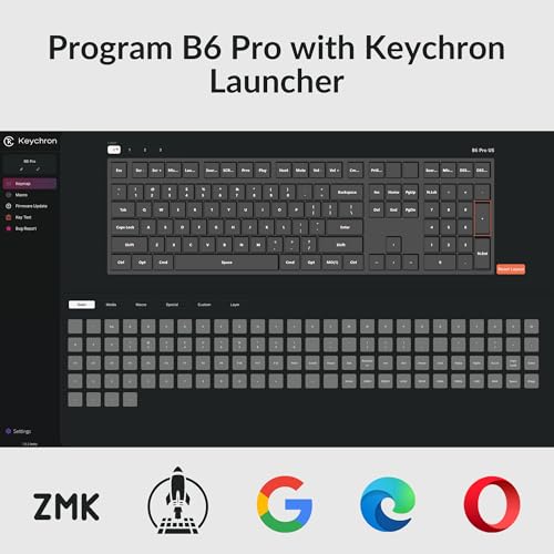 Keychron B6 Pro Ultra-Thin Wireless Keyboard - 1200H Battery, Tri-Mode (2.4G/Bluetooth 5.2/USB-C), Programmable Keys, Full Size with Num Pad for Mac/Windows/Linux (Ivory White) by Keychron - Image 2