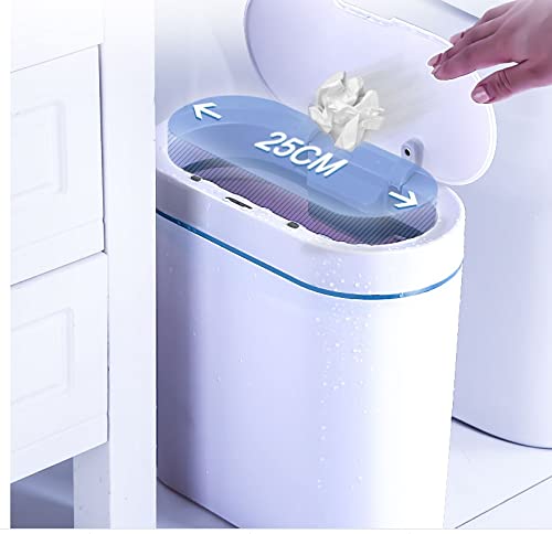 Kosze na śmieci Pojemnik na śmieci Smart Sensor Trash Can Electronic Automatyczna łazienka Domowa WC Waterproof Wąski Szew Bucket Smart Home Trash Bin Śmietnik (Color : Grey, Size : 7L)