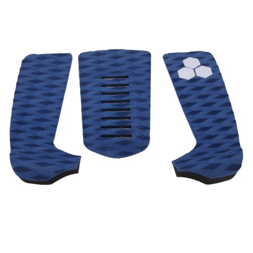 flexman 3Pcs Surf Deck Traction Pad, EVA Surfboard Deck Traction Pads for Kayaking, Canoeing, Paddleboarding (Blue)