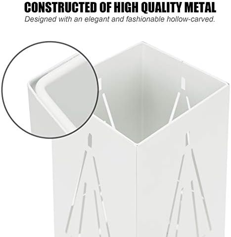 Metal Umbrella Stand Rack, Square Free Standing Umbrella Holder Entryway Umbrella Holder Rack Organizer, White