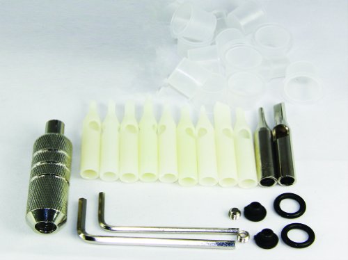 Complete Tattoo Kit Machine Gun 11 Color (Double Black) Inks + Needles + Power Supply (T1) #TOP7