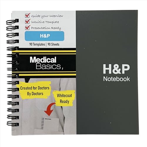 H&P Square Notebook – History & Physical Template Notebook for Medical Students, Residents, NP, PA