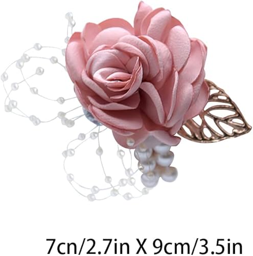 Miniatura 9 de 6 broches para damas de honor, rosas artificiales, ramillete de boda, mano, tela de seda, flores, accesorios de fiesta en casa, decoración