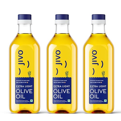 Jivo Extra Light Olive Oil - 3 Litre | Imported from Spain | Recommended for Daily Cooking – Roasting, Frying, Baking & All Types of Cuisines | Low in Saturated Fat