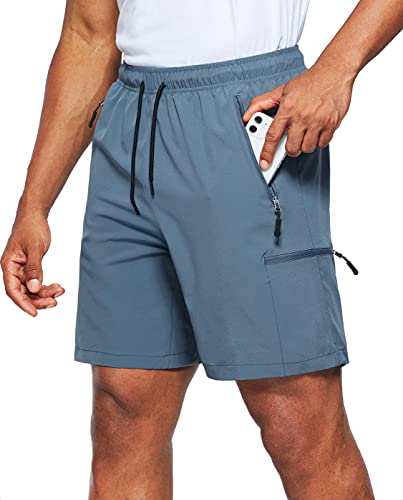 Viodia Men s Hiking Cargo Shorts Stretch Quick Dry Lightweight Workout Shorts for Men Casual Fishing Athletic Shorts with Pockets Stone Blue