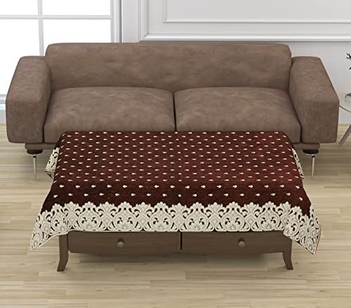 Image of Premium 5 Seater Printed Sofa Cover Set with Arm Covers and Cushion + Table Cover, 3,1,1 Seater 16 Pieces Sofa Back Slip Panels, Premium Stylish Slip Cover Protector, Coffee (Pack of 18)