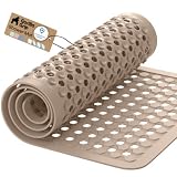 GORILLA GRIP Bath Tub Shower Mat, Bathtub Floor Liner, 35x16 Beige