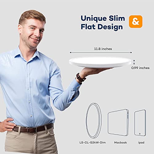 Image of BLNAN 24W Dimmable LED Ceiling Light with Remote Control, Ceiling Light 3000K-6500K (Yellow, 1 Pc)