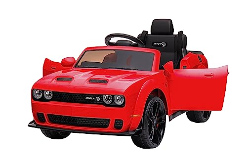 BEST RIDE ON CARS Dodge Challenger, Kids Electric Car 12v Battery Powered Electric Vehicle, Kids Ride-On Toy with LED Lights, Radio, Bluetooth, Remote Control, Red, Large - Thumbnail 6