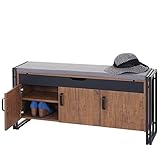 Mendler Zapatero con asiento HWC-A27AM, cajonera con cojín, 53 x 110 x 30 cm