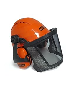 Combinaison de sécurité : Le casque de sécurité professionnel Waipoua possède des protections auditives intégrées et une visière en maille d'acier avec un protège-gorge amovible. Approuvé par la FPA Résistant aux chocs: casque de sécurité solide, dur...