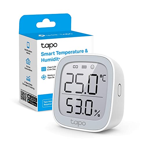 Tapo T315 Monitor Intelligente di Temperatura e umidità con Display E-Ink da 2,7", Sensore di Alta Precisione Svizzero, Risparmio Energetico, Hub Ric