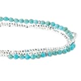Scout Curated Wears - Women's Delicate Stone Wrap Bracelet & Necklace - Turquoise/Silver