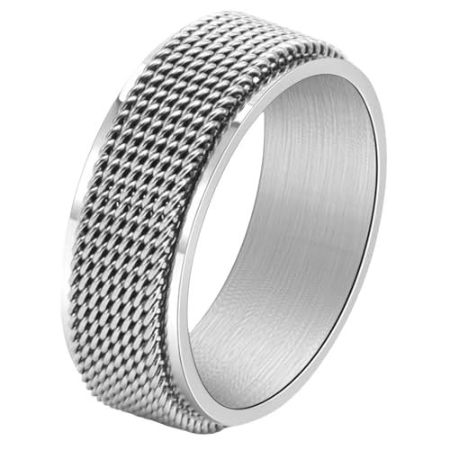 Bague homme pneu rotatif en acier titane pour look punk rock
