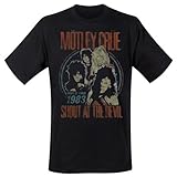 Motley Crue Herren Vintage World Tour T-Shirt, Schwarz, M