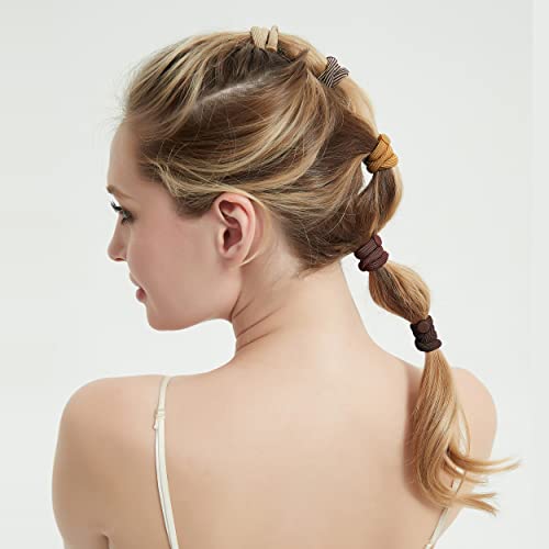 Qooocy Women's Hair Ties For Thick Or Curly Hair. No Slip Ponytail Holders Sports Thick Hair Ties, 8Mm, 12Pcs, Bronze #TOP1