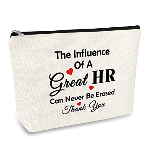 HR Appreciation Makeup Bag - Thank You Gift for Human Resources Director, Manager, Coworker - Travel Cosmetic Bag for Christmas, Birthday, Thanksgiving, Retirement
