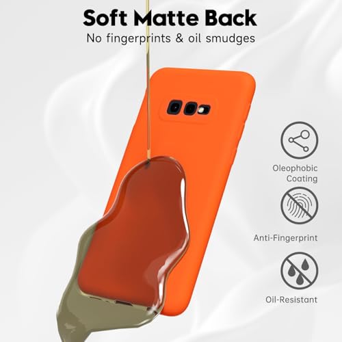 LoeoeL for Samsung Galaxy S10e Phone Case Silicone, Fluorescent Neon Orange Bright Color Matte TPU, Minimalist Ultra Thin Slim Soft Rubber Gel Girly Cute Case for Women Men, Camera Cover Protection by LoeoeL - Used condition - Image 6