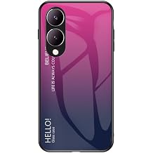 Compatible with OnePlus 6T 4G Case,3-Layer Combination PC Glass Back Panel+TPU Silicone Anti-Drop Phone Case Cover MS