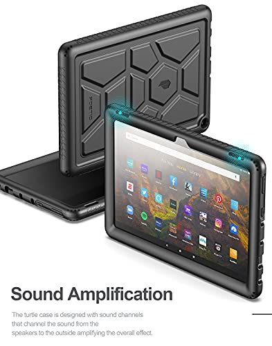 Poetic Turtleskin Heavy Duty Case For All-New Kindle Fire Hd 10 (2021,11Th Generation) And Fire Hd 10 Plus Tablet, Rugged Shockproof Drop Protection Kids Friendly Silicone Cover Case, Black #TOP4