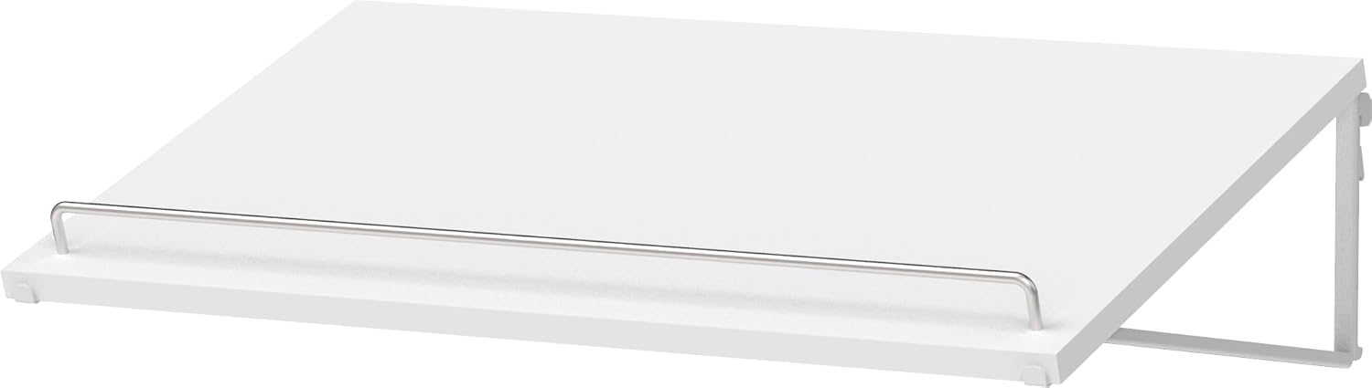 Closetmaid ShelfTrack Wood Angled Shoe Shelf Add-On Accessory for Closet Organizer, 6.38" H x 24" W x 14.27" D, White