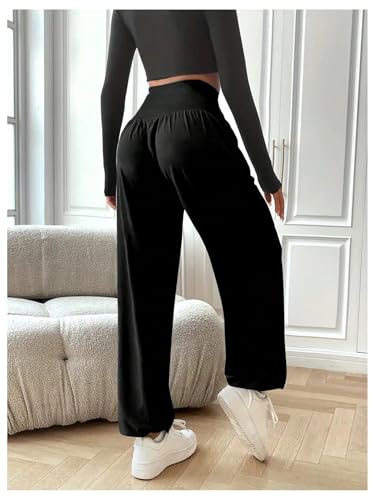 SOLY HUX Women's High Waisted Yoga Pants Wide Leg Sweatpants Workout Dance Joggers3
