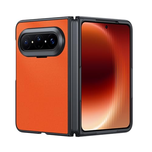 Coque Huawei Pura X Max en cuir végétalien orange - Protection mince