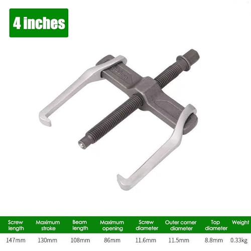 ANBOO Puller with 2 Jaws, 4 Inch Adjustable Tool with Two Jaws, for Removing Small Bearings Gears, Pulley - Image 2