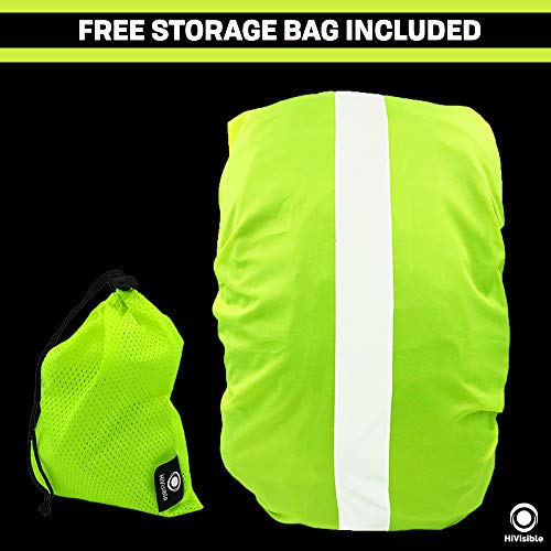 HiVisible Reflective Backpack Rain Cover - Waterproof Backpack Cover Rainproof for 10-30L