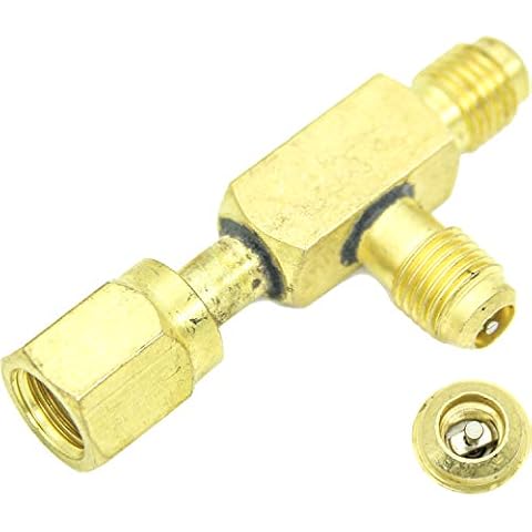 QDJUNE Quick Coupler Tee Adapter, 1/4 Inch Tee Adapter C/w Valve Core, Fits for Gauge Deep Vacuum Pump Manifold, Connector to Hook Up A Vacuum Gauge/Micron Gauge Cover